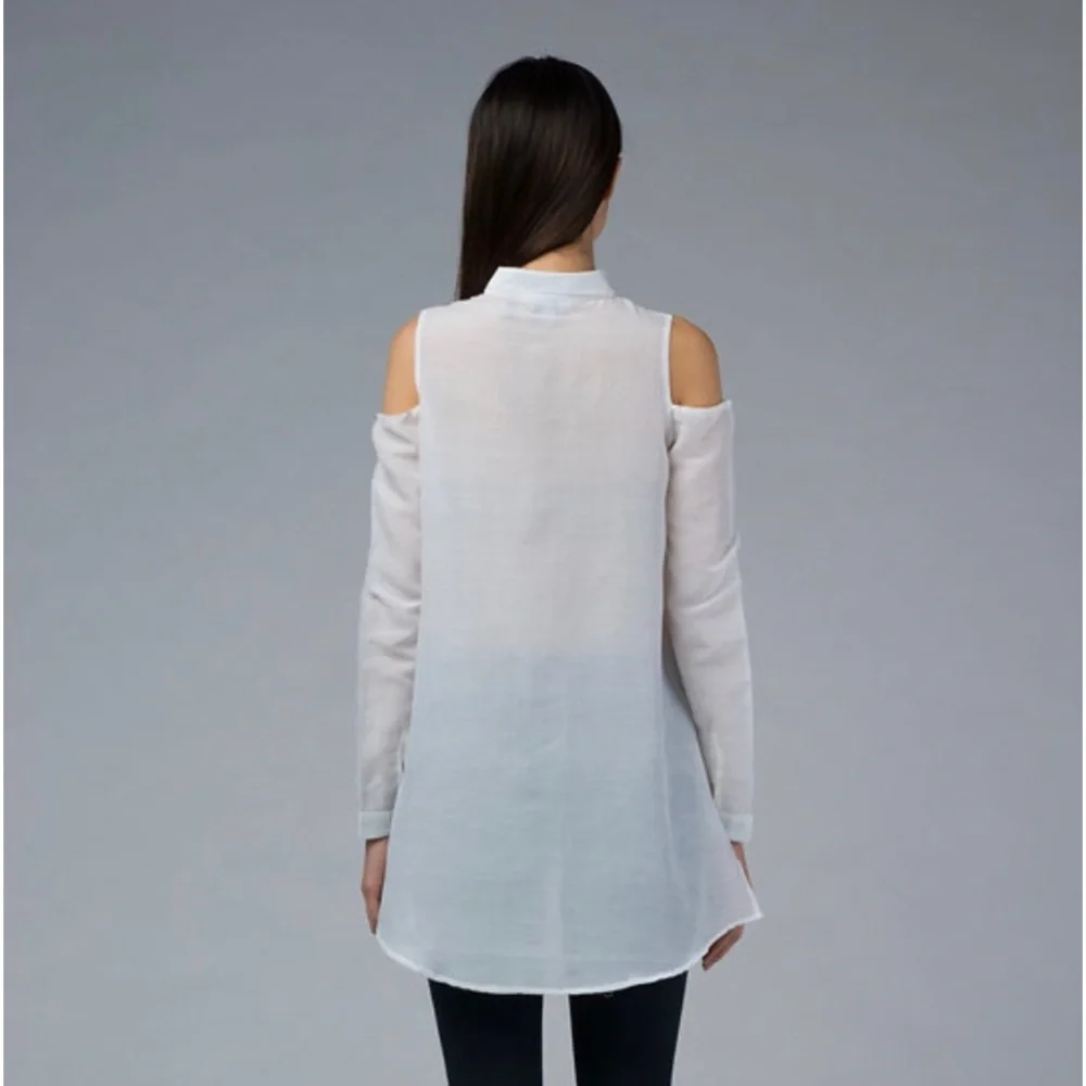IMAIMA - TIARA - POLO NECK CUT OUT SHOULDERS 50% SILK/50% COTTON - US SIZE 6 - Picture 2 of 6